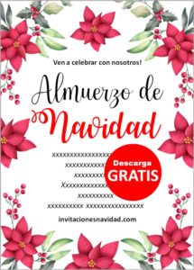 Invitaciones para Almuerzo de Navidad gratis | Personaliza online