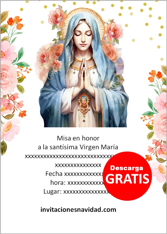 Invitaciones de la Virgen María para editar