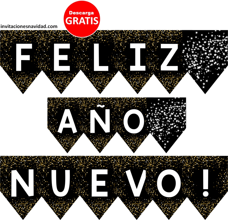 guirnalda de Año Nuevo imprimible