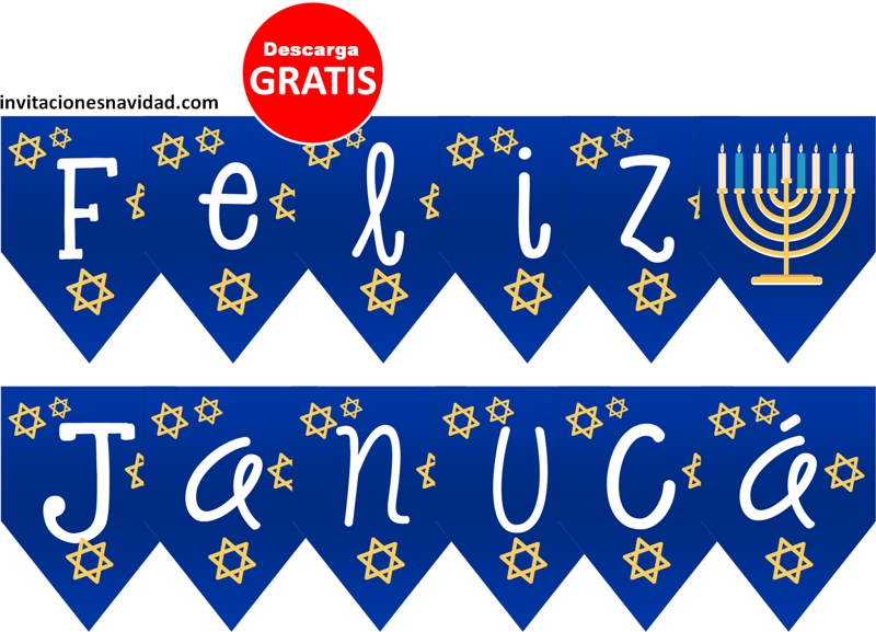 banderines de Janucá para imprimir