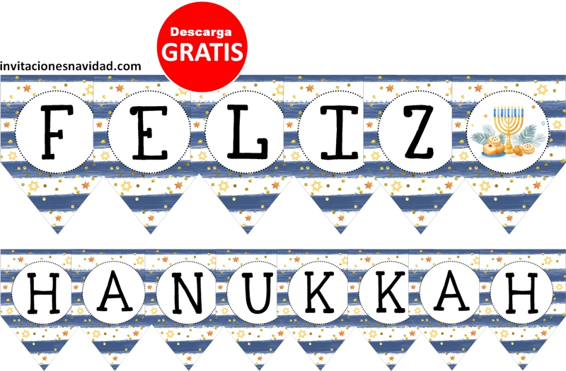decoración de Hanukkah imprimible