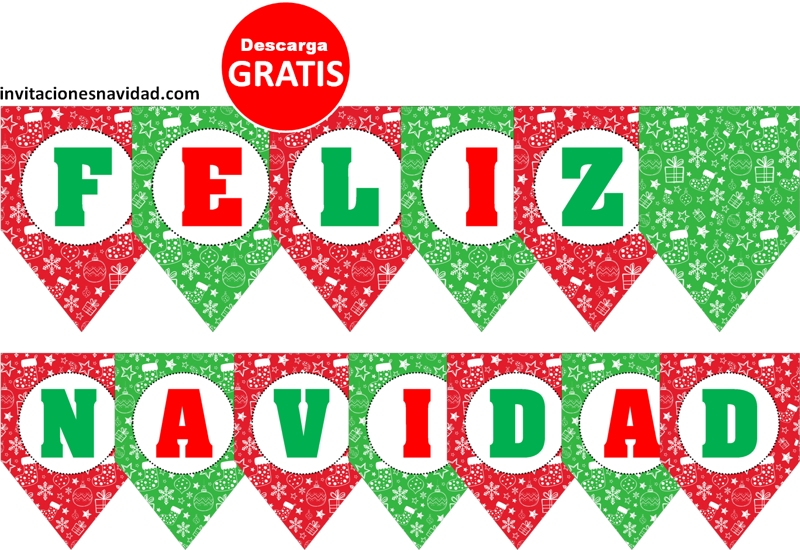 banderines de Navidad para imprimir