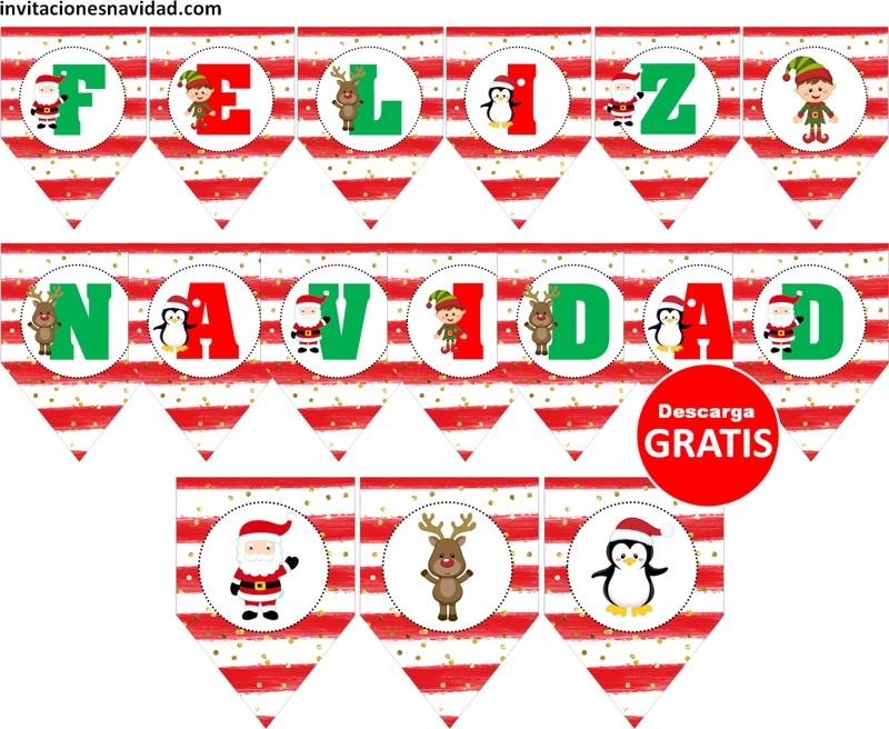 guirnalda navideña imprimible