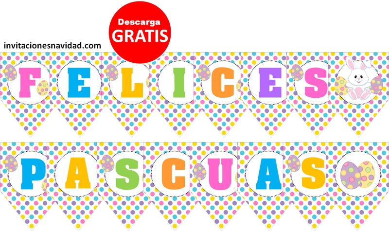 banderines con conejitos de Pascua