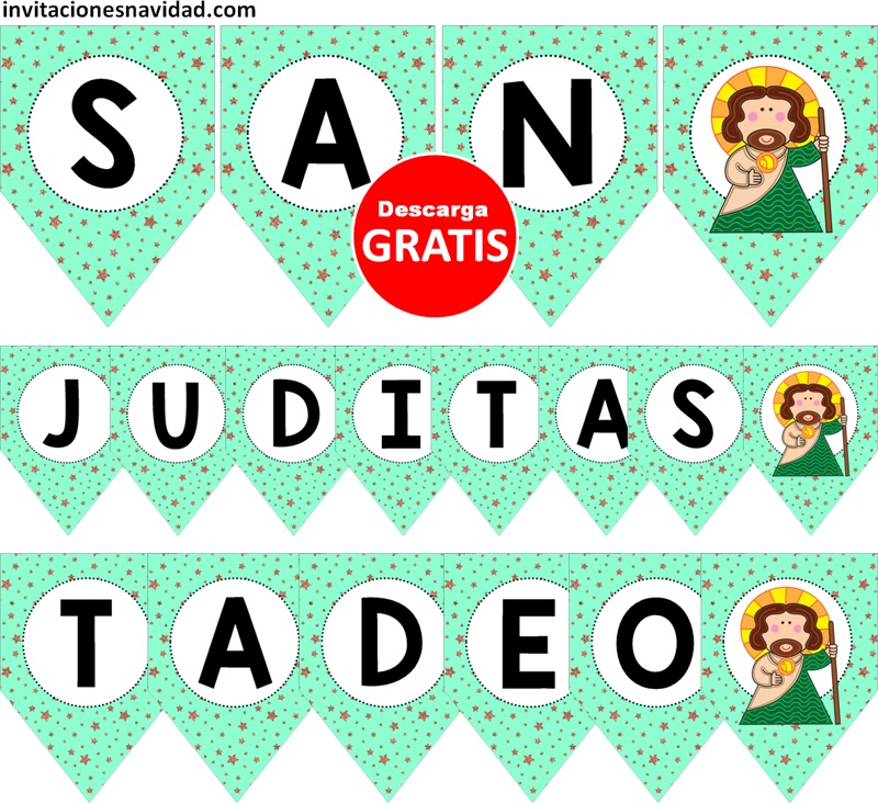 banderines de San Judas Tadeo para imprimir